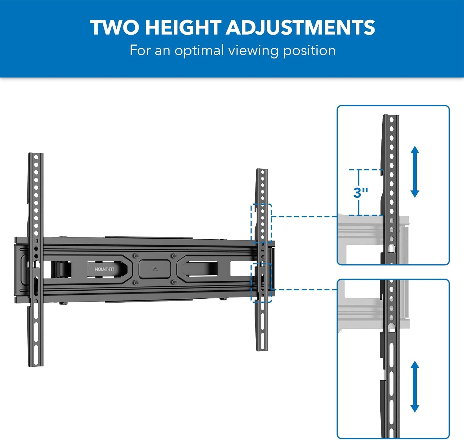image:imageMountIt Full Motion TV Wall Mount with Heavy Duty Dual Arms 14 Extension and Compatible with TVs 37 up to 80 Screen Size Fits VESA up to 600x400mm 88 Lbs Capacity