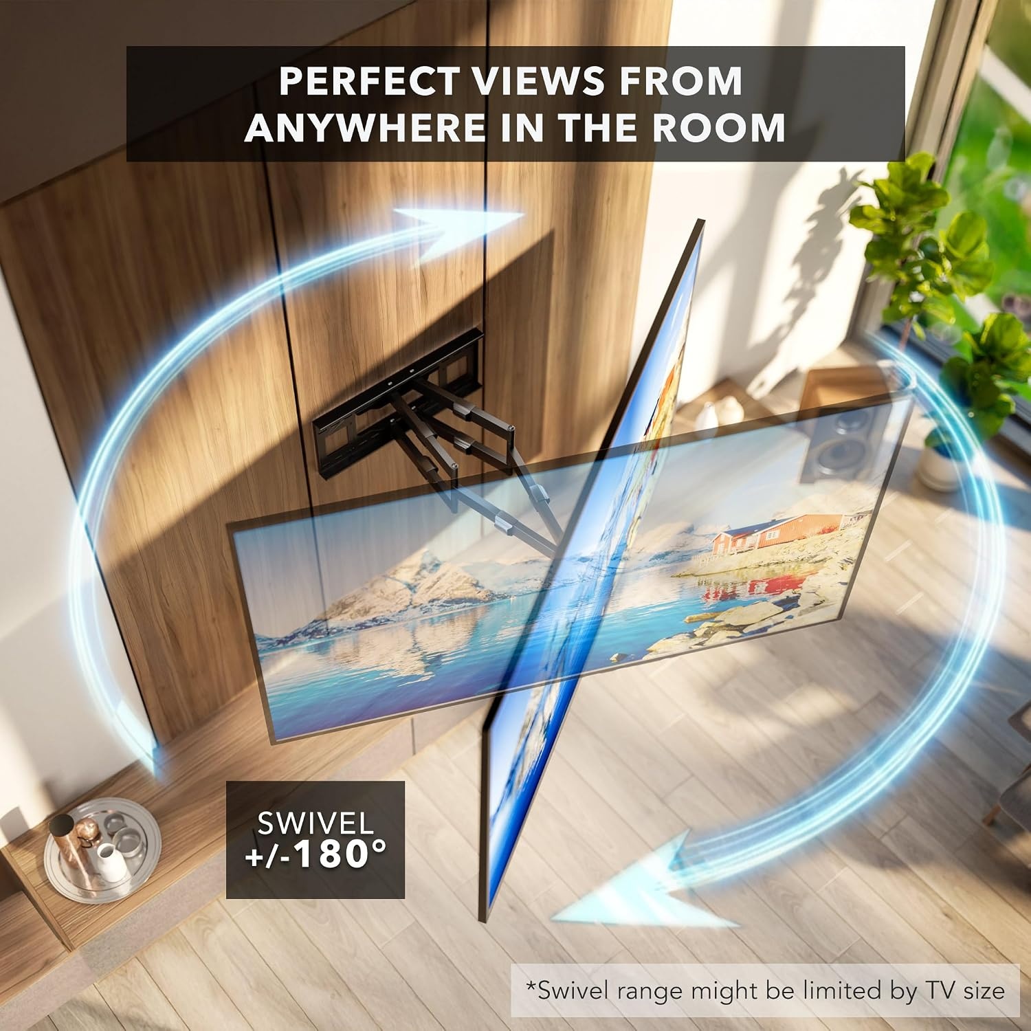 image:imageMountIt Heavy Duty Dual Arm TV Wall Mount Extra Long 36 Extension Full Motion Articulating Bracket for 4090 Screens 176 lb Capacity VESA 100x100800x400 Corner amp Fireplace Compatible