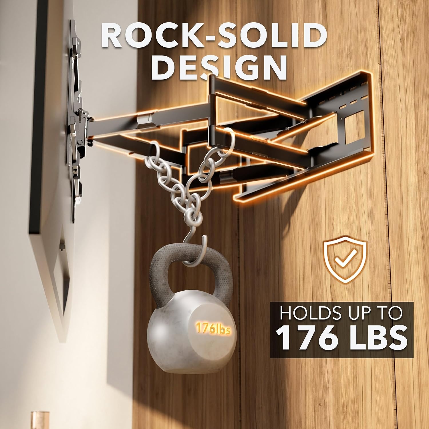 image:imageMountIt Heavy Duty Dual Arm TV Wall Mount Extra Long 36 Extension Full Motion Articulating Bracket for 4090 Screens 176 lb Capacity VESA 100x100800x400 Corner amp Fireplace Compatible