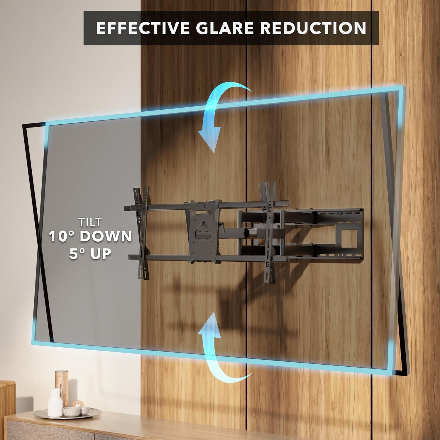 image:imageMountIt Heavy Duty Dual Arm TV Wall Mount Extra Long 36 Extension Full Motion Articulating Bracket for 4090 Screens 176 lb Capacity VESA 100x100800x400 Corner amp Fireplace Compatible