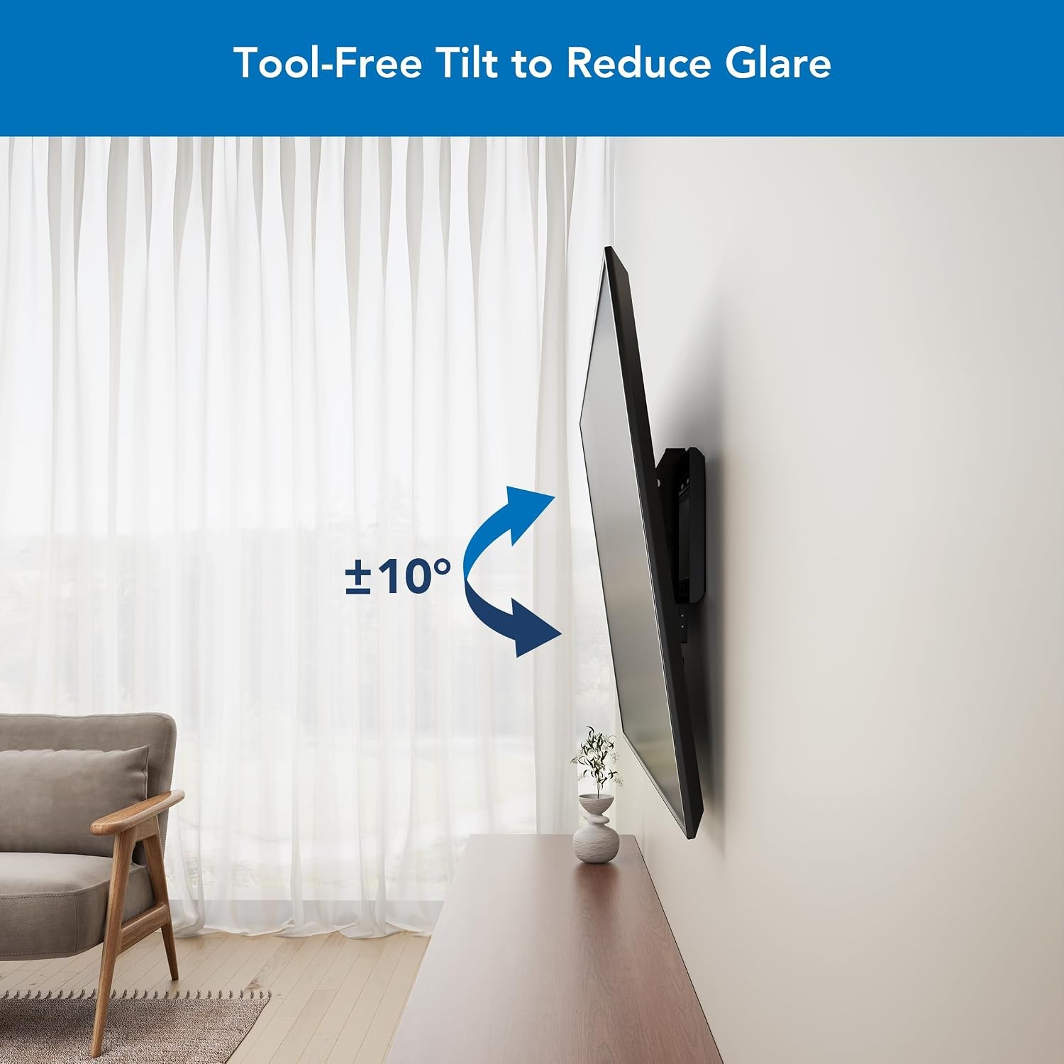 image:imageMountIt Heavy Duty XXL TV Wall Mount for Extra Large TVs Tilting TV Mount max VESA 900x600 Holds up to 264lb Large Display Wall Mount for 60 65 70 75 80 85 90 100 120