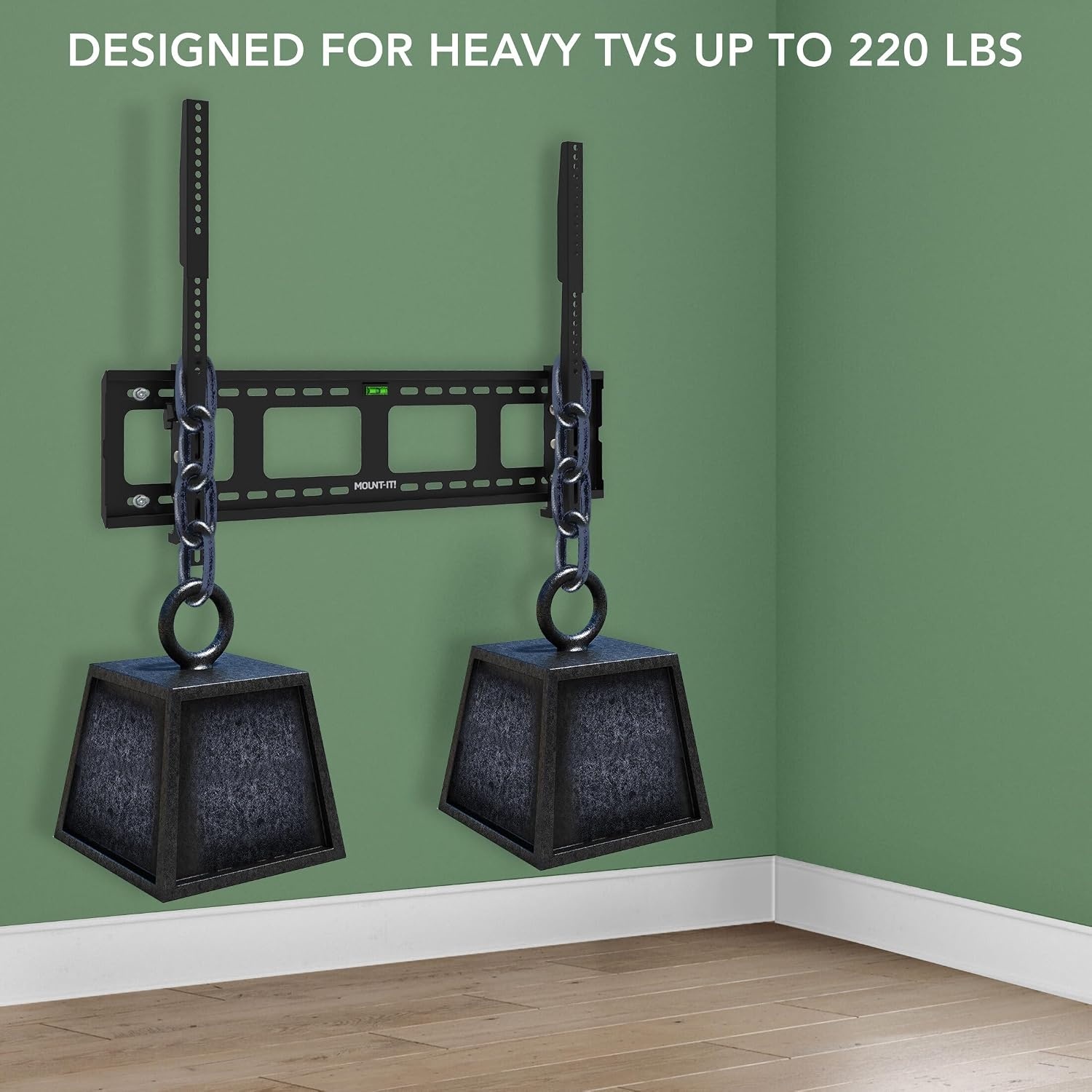 image:imageMountIt HeavyDuty TV Wall Mount for 6590 Inch TVs Tilt TV Wall Mount Holds 220 lbs LowProfile Tilting Bracket Design 800x600mm VESA Secure Stud Mounting for Large Screens