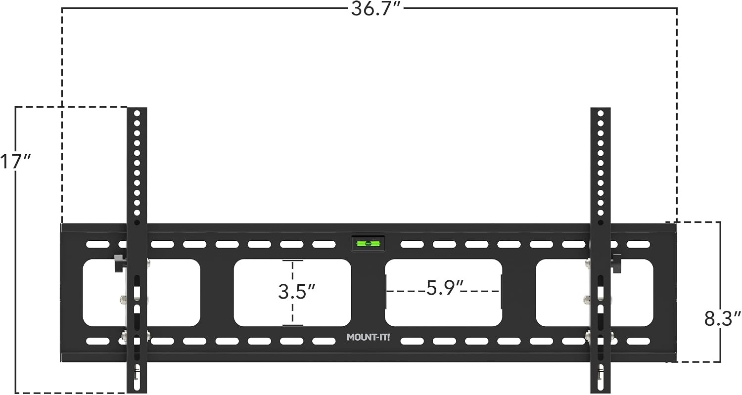 image:imageMountIt HeavyDuty TV Wall Mount for 6590 Inch TVs Tilt TV Wall Mount Holds 220 lbs LowProfile Tilting Bracket Design 800x600mm VESA Secure Stud Mounting for Large Screens