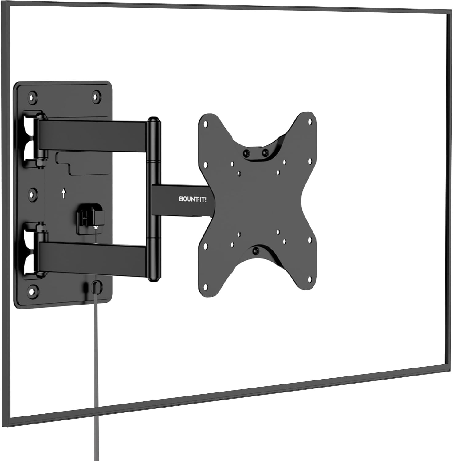 image:imageMountIt Lockable RV TV Mount 2343 Inch Full Motion RV TV Wall Mount for Camper amp Travel Trailer Quick Release Locking Arm RV TV Bracket VESA 75x75200x200 77 lb200x200