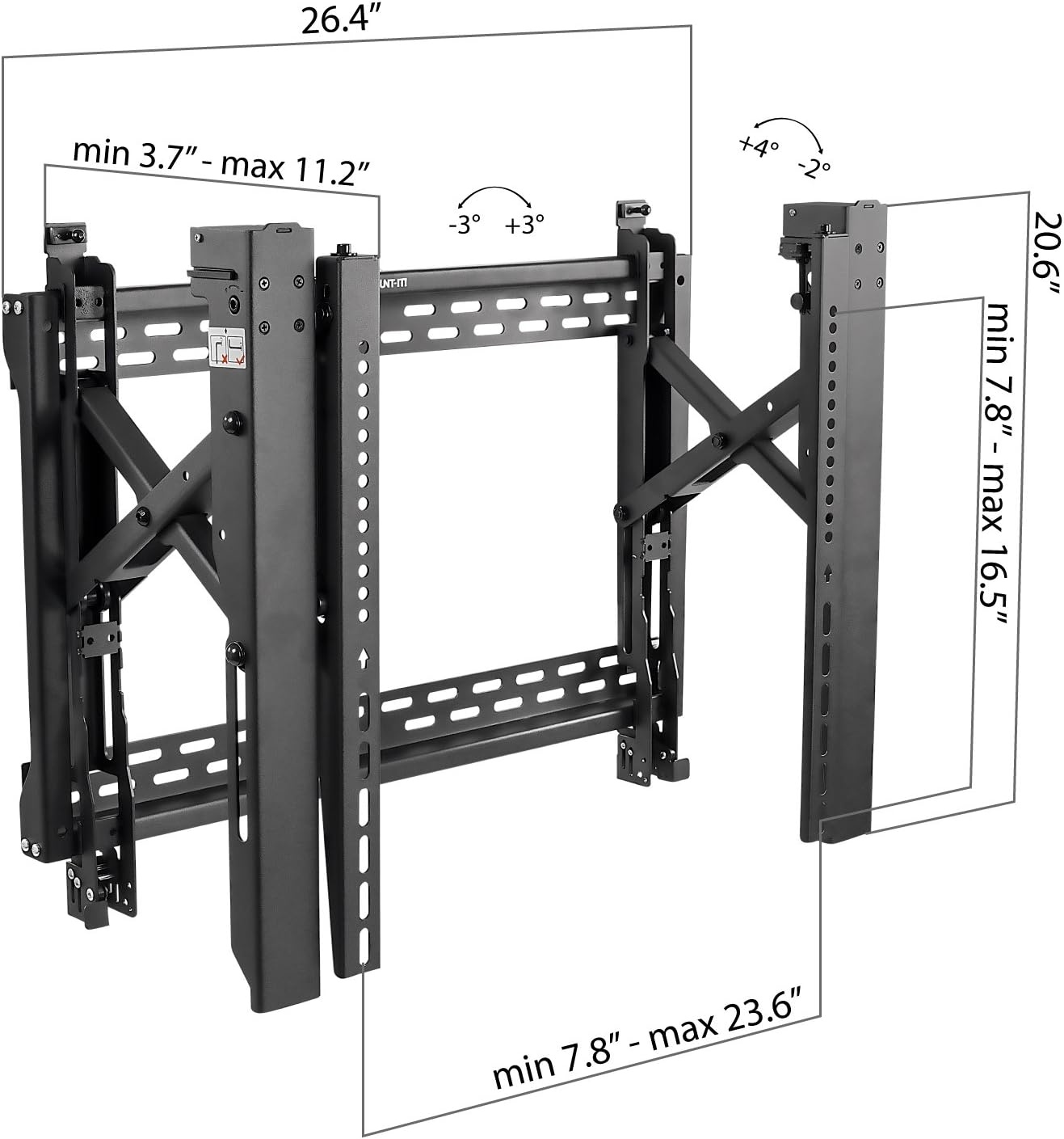 image:imageMountIt Pop Out Video Wall Mount Digital Signage TV Menu Board Mount for 32 to 70 TVs Up to VESA 600x400 Commercial Grade 154 Lbs Capacity