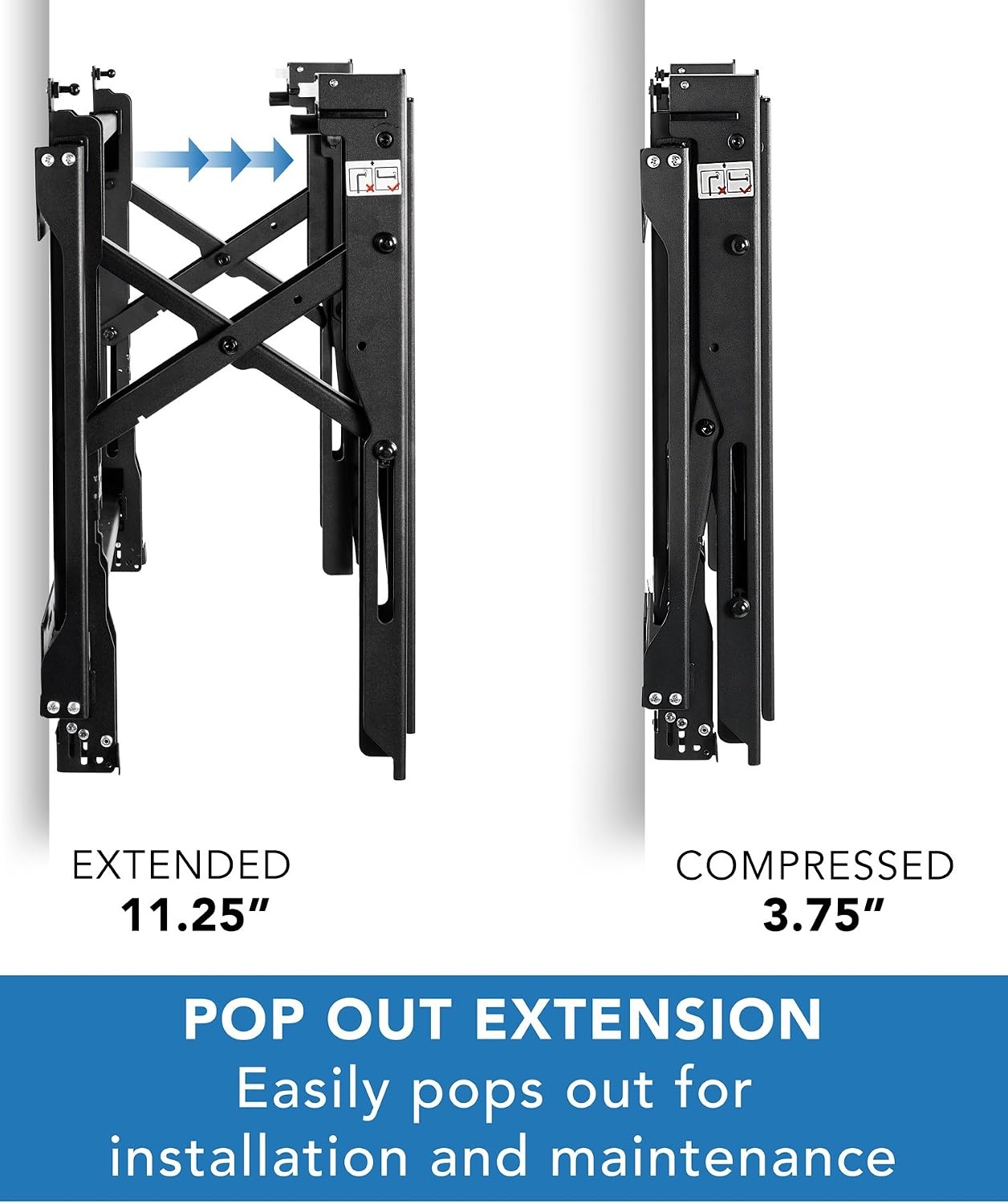 image:imageMountIt Pop Out Video Wall Mount Digital Signage TV Menu Board Mount for 32 to 70 TVs Up to VESA 600x400 Commercial Grade 154 Lbs Capacity