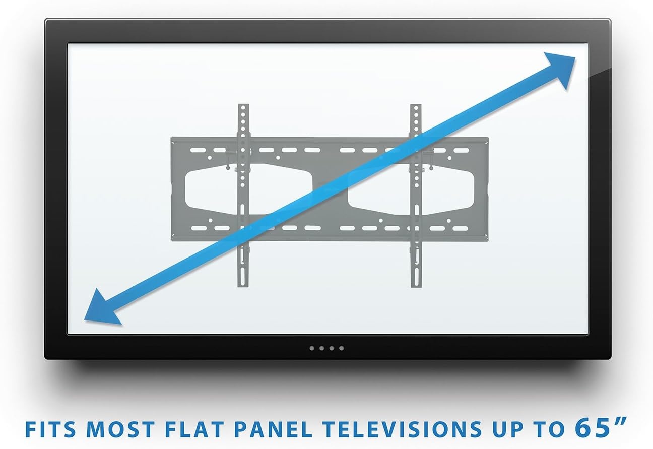 image:imageMountIt Slim Tilting TV Wall Mount Bracket for 3265 Inch Samsung Sony Vizio LG Sharp TVs with Low Profile Design up to VESA 600x400mm Black