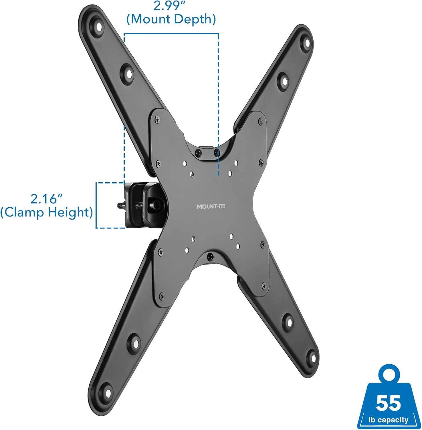 image:imageMountIt TV Pole Mount Fits 32 to 55 Screens Universal VESA 75x75 to 400x400 FullMotion Tilt Swivel amp Rotate Clamps to 11 196 Diameter Poles Ideal for Gazebos Trade Shows amp POS32 55