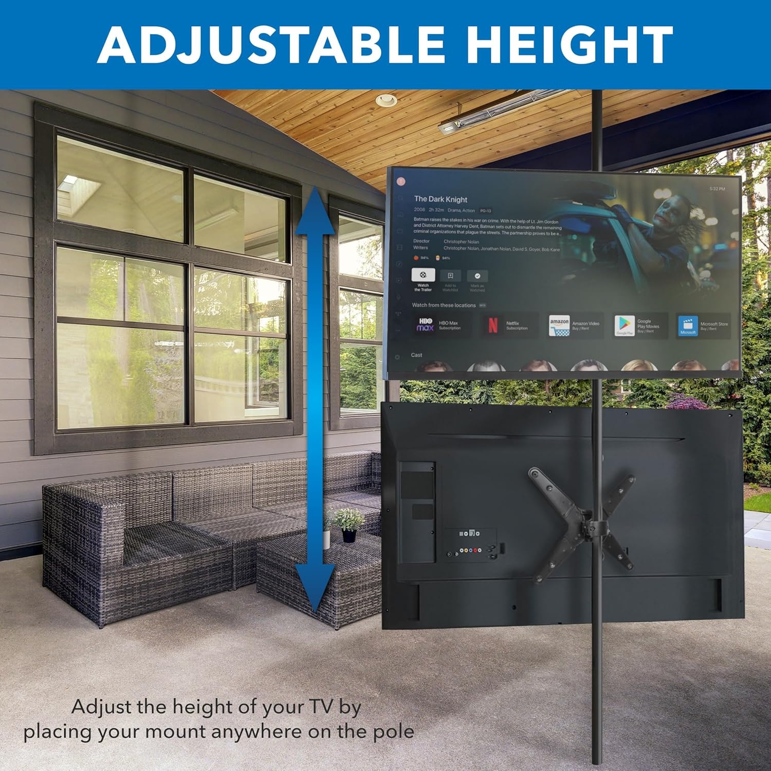 image:imageMountIt TV Pole Mount Fits 32 to 55 Screens Universal VESA 75x75 to 400x400 FullMotion Tilt Swivel amp Rotate Clamps to 11 196 Diameter Poles Ideal for Gazebos Trade Shows amp POS32 55