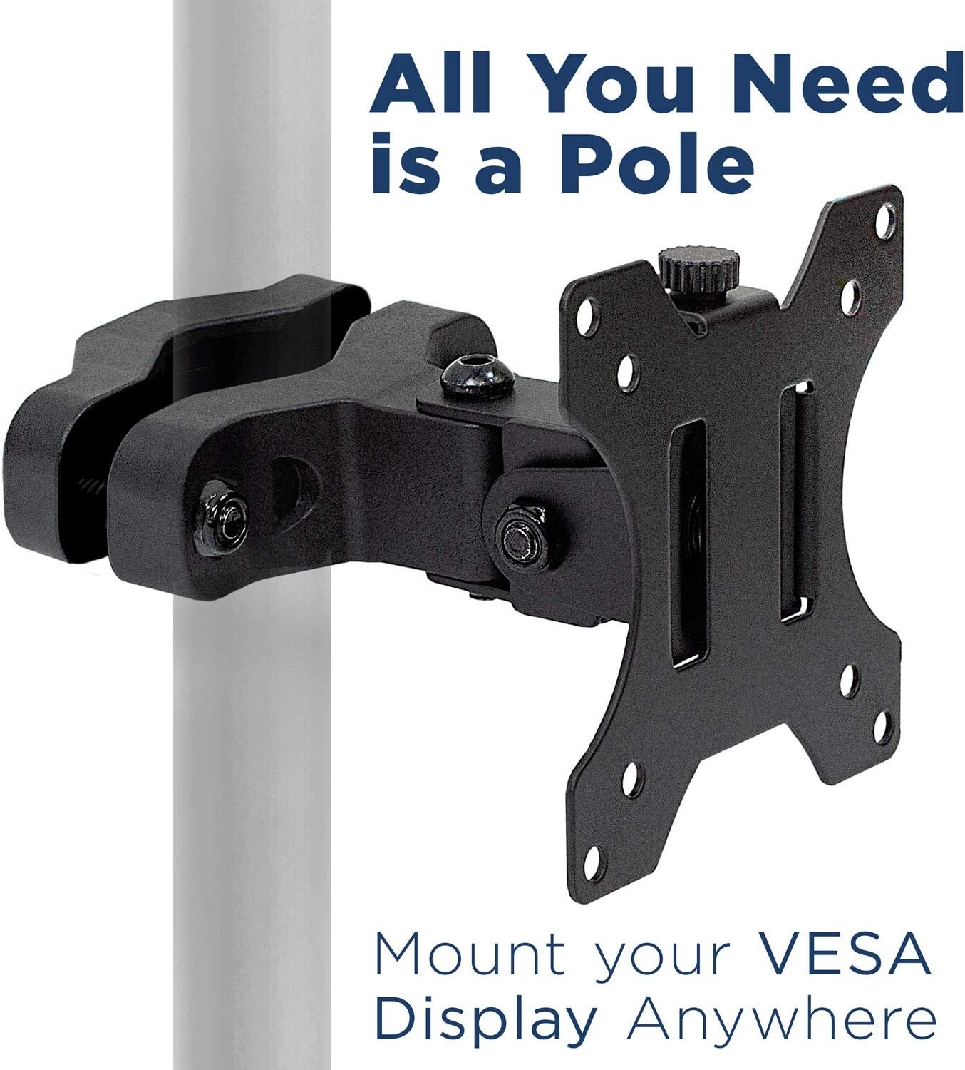 image:imageMountIt TV Pole Mount Fits 32 to 55 Screens Universal VESA 75x75 to 400x400 FullMotion Tilt Swivel amp Rotate Clamps to 11 196 Diameter Poles Ideal for Gazebos Trade Shows amp POS17 32