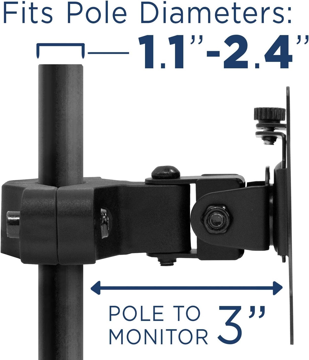 image:imageMountIt TV Pole Mount Fits 32 to 55 Screens Universal VESA 75x75 to 400x400 FullMotion Tilt Swivel amp Rotate Clamps to 11 196 Diameter Poles Ideal for Gazebos Trade Shows amp POS17 32 Pack of 3