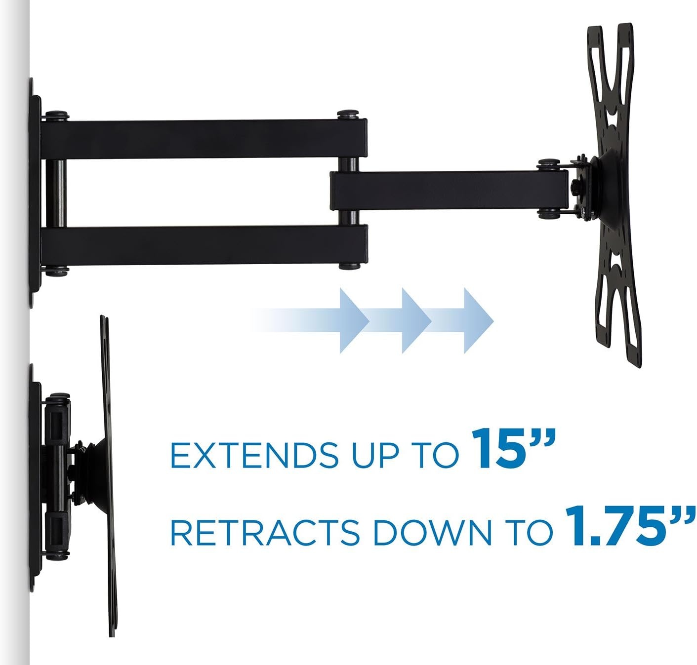 image:imageMountIt TV Wall Mount Bracket with Full Motion Arm Fits 1342 Flat Screen TVs VESA 75 100 200 55lb Weight Capacity with 15 Extension