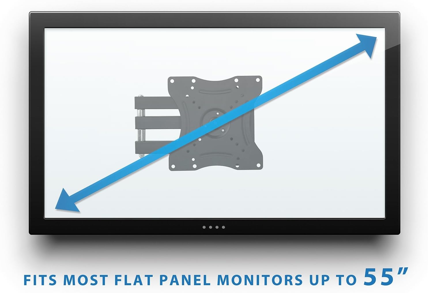 image:imageMountIt TV Wall Mount Full Motion LCD LED 4K TV Swivel Bracket for 2355 inch Screen Size Compatible with VESA 400x400 66 lbs Capacity MI2065L Black