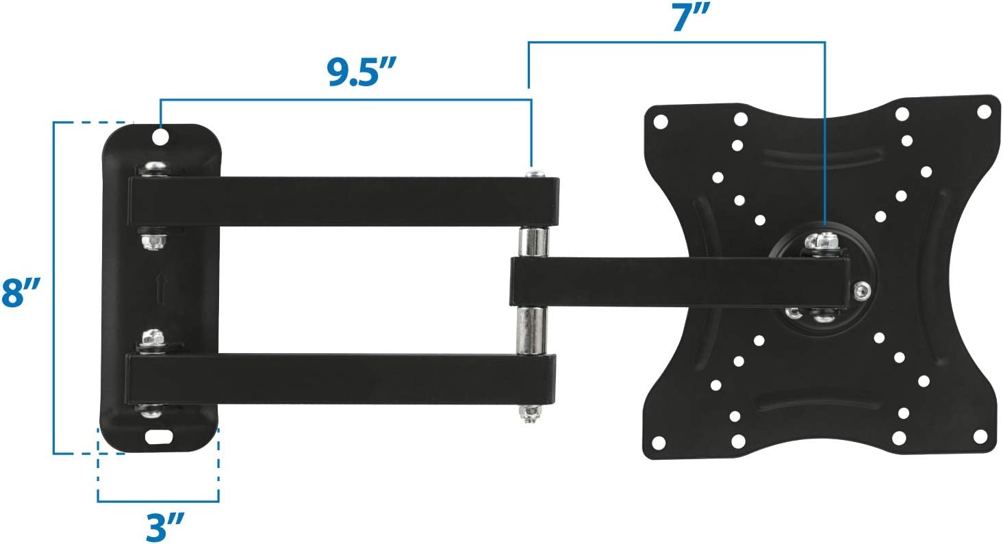 image:imageMountIt TV Wall Mount Full Motion LCD LED 4K TV Swivel Bracket for 2355 inch Screen Size Compatible with VESA 400x400 66 lbs Capacity MI2065L Black