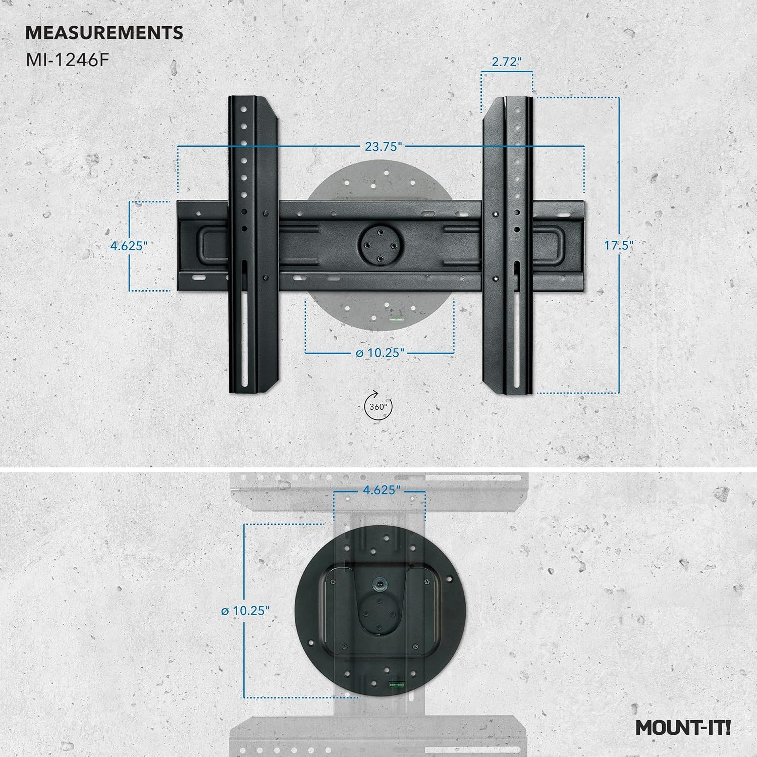 image:imageMountIt TV Wall Mount Landscape to Portrait Rotation Fixed Mounting Bracket LowProfile for Samsung Sony Toshiba Sharp LG Element Westinghouse TCL 32 to 60 Inch Some 70 TVs 110 lbs
