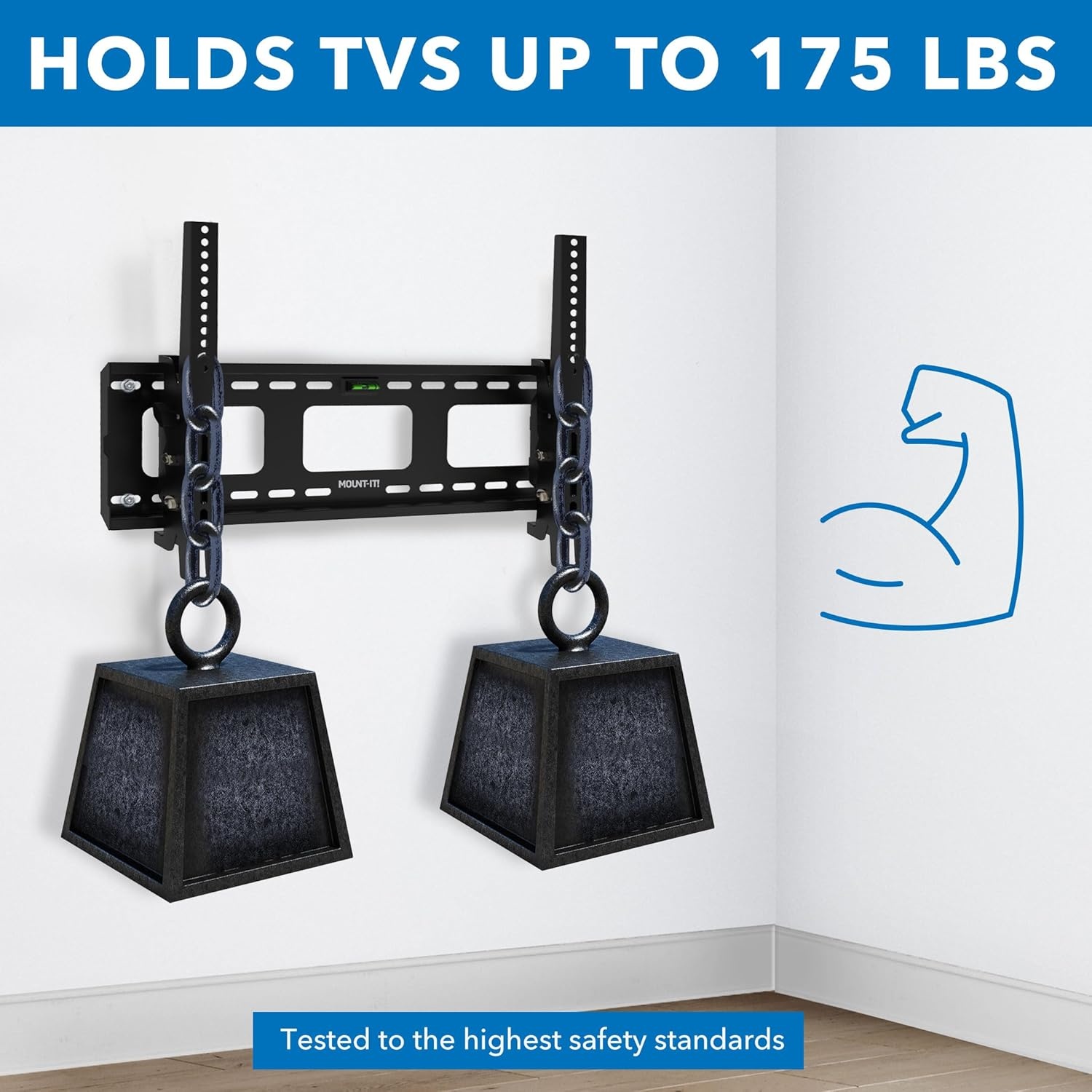 image:imageMountIt Tilting TV Wall Mount for 3780 Inch Flat Screen TVs Low Profile Bracket Supports 175 lbs Universal VESA 600x400 mm Adjustable Tilt to Reduce Glare Fits 1624 Studs