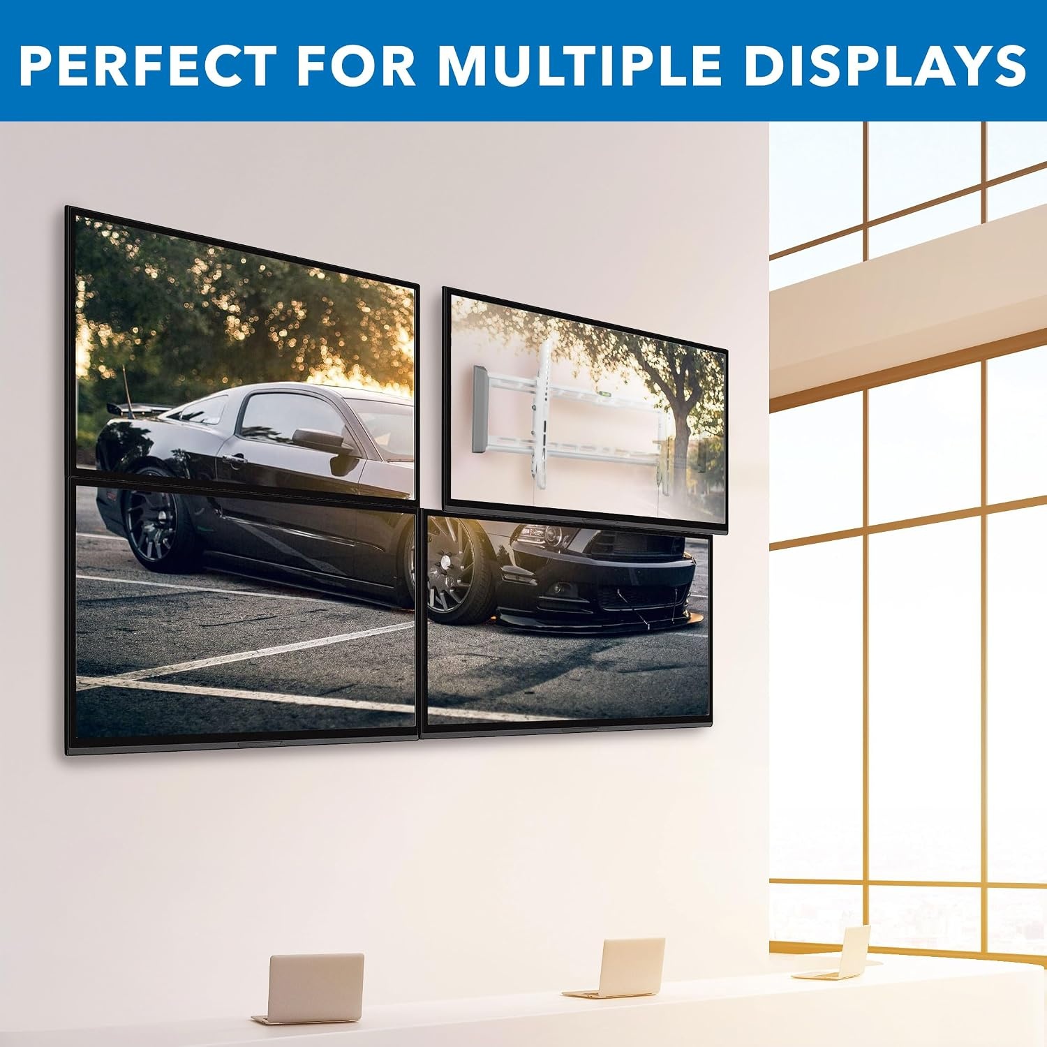 image:imageMountIt Tilting TV Wall Mount for 4390 TVs Ultra Slim HeavyDuty TV Mount with Low Profile 19 VESA 200x200 to 800x400 Supports up to 165 lbs White