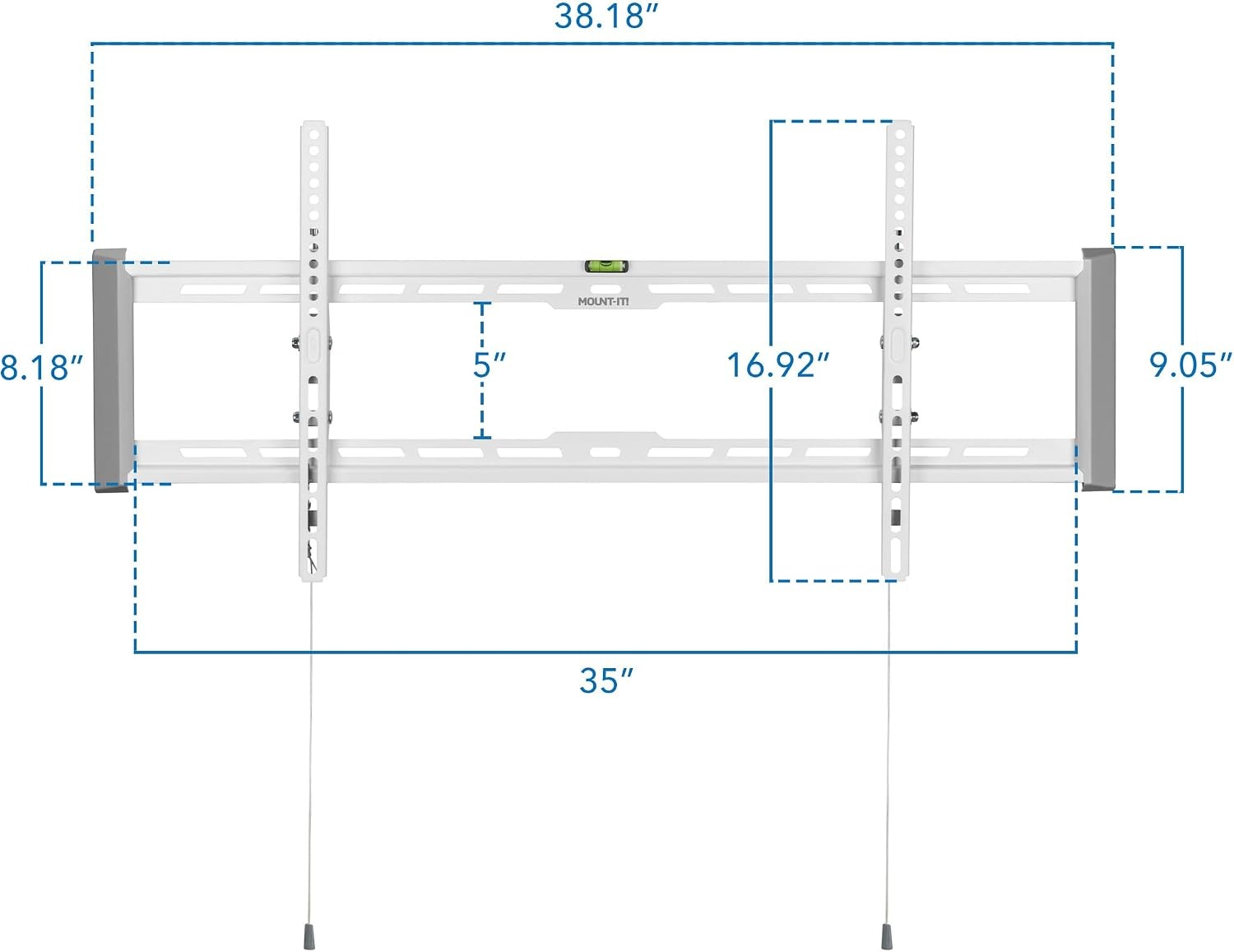 image:imageMountIt Tilting TV Wall Mount for 4390 TVs Ultra Slim HeavyDuty TV Mount with Low Profile 19 VESA 200x200 to 800x400 Supports up to 165 lbs White