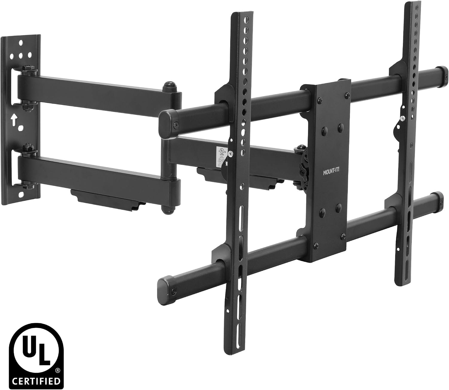 image:imageMountIt UL Certified Heavy Duty Full Motion TV Wall Mount for Most 3780 Inch Flat Screen TVs Wall Mount Bracket Max VESA 600x400 Holds up to 110lb Full Motion TV Mount 55 inch 65 inch 80 inch