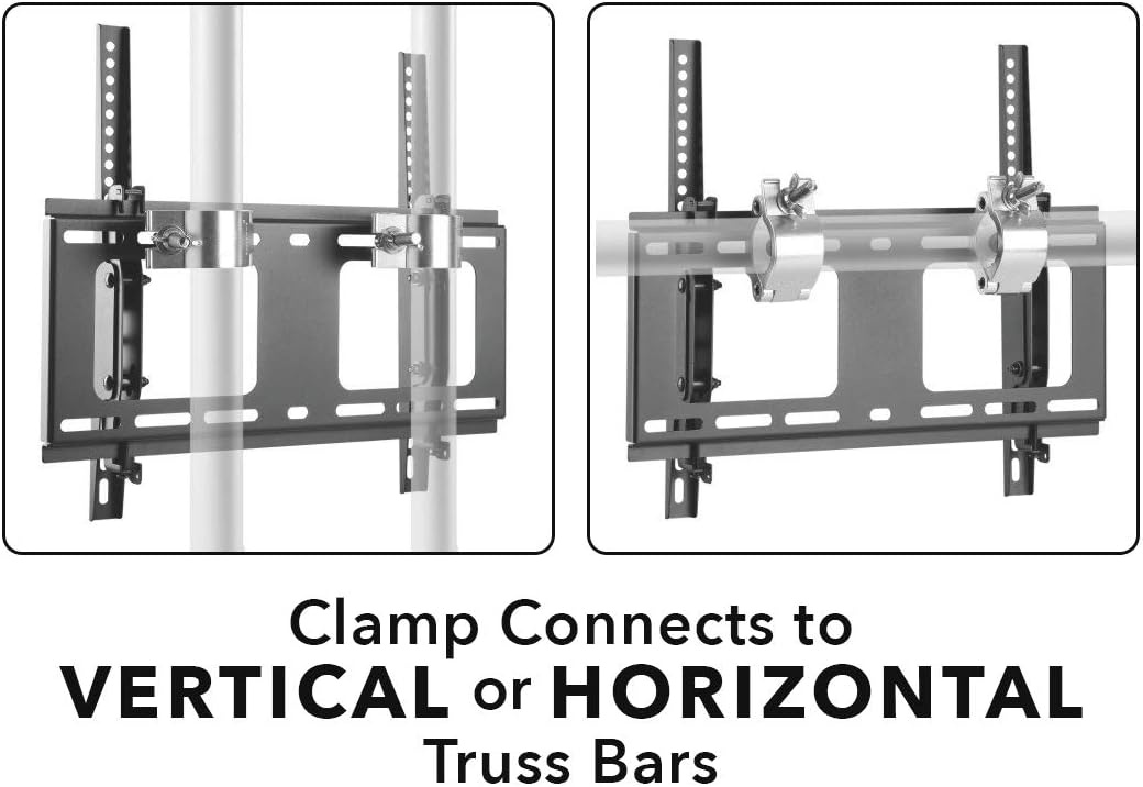image:imageMountIt Universal Truss amp Pole TV Mount with Quick Release Clamp Stage amp DJ Lighting Truss TV Bracket for 4851mm Pipes VESA 100x100400x400 3255 Inch Screens 88 lb Capacity