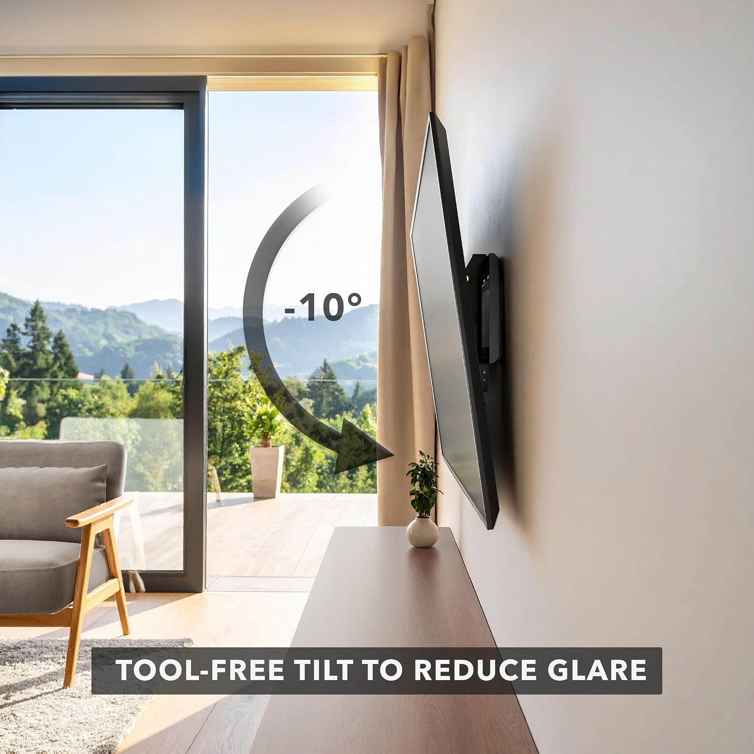 image:imageMountit Slim Tilting TV Wall Mount Bracket Low Profile Tilt TV Mount for Samsung Sony Vizio TCL LG Sharp 32 to 65 Inch LCDLED4K TVs