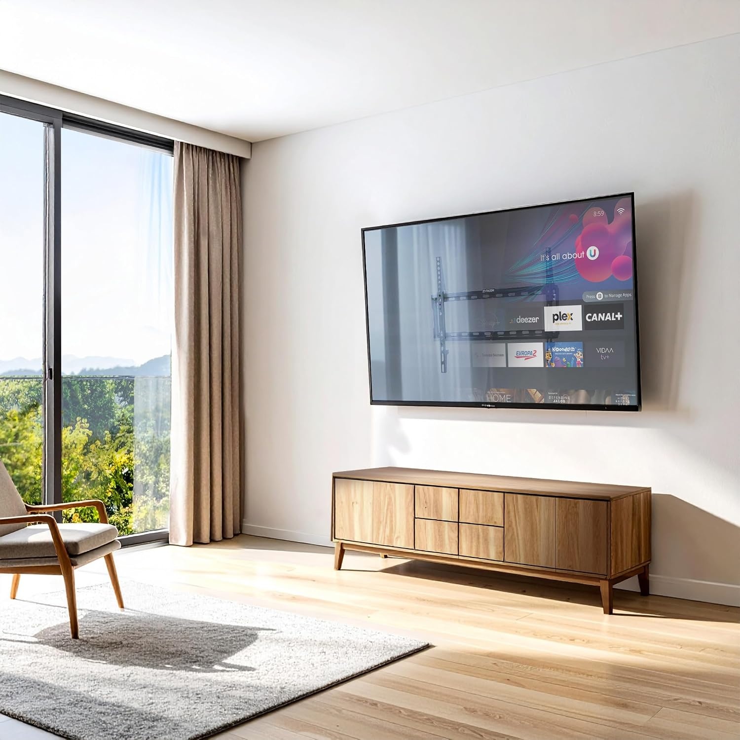 image:imageMountit Slim Tilting TV Wall Mount Bracket Low Profile Tilt TV Mount for Samsung Sony Vizio TCL LG Sharp 32 to 65 Inch LCDLED4K TVs