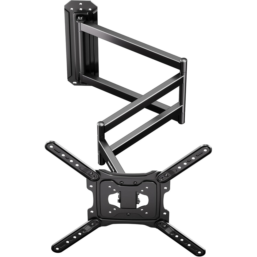 image:imageMountIt Corner Long Arm TV Wall Mount Full Motion 372 Extension Single Stud Brick Concrete Compatible 2365 Inch Flat Screen TVs Max VESA 400x400 77 lbs Black