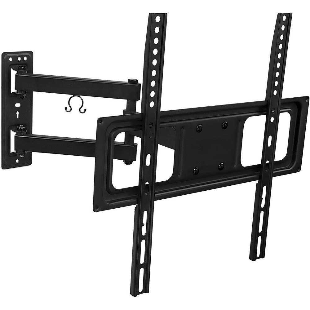 image:imageMountIt Full Motion TV Wall Mount Swivel Tilting Articulating Flat Screen TV Bracket for 2655 Inch Arm Extension up to 17Inch 77lb Capacity Black