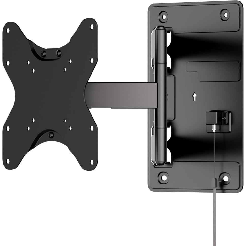 image:imageMountIt Lockable RV TV Mount 2343 Inch Full Motion RV TV Wall Mount for Camper amp Travel Trailer Quick Release Locking Arm RV TV Bracket VESA 75x75200x200 77 lb200x200