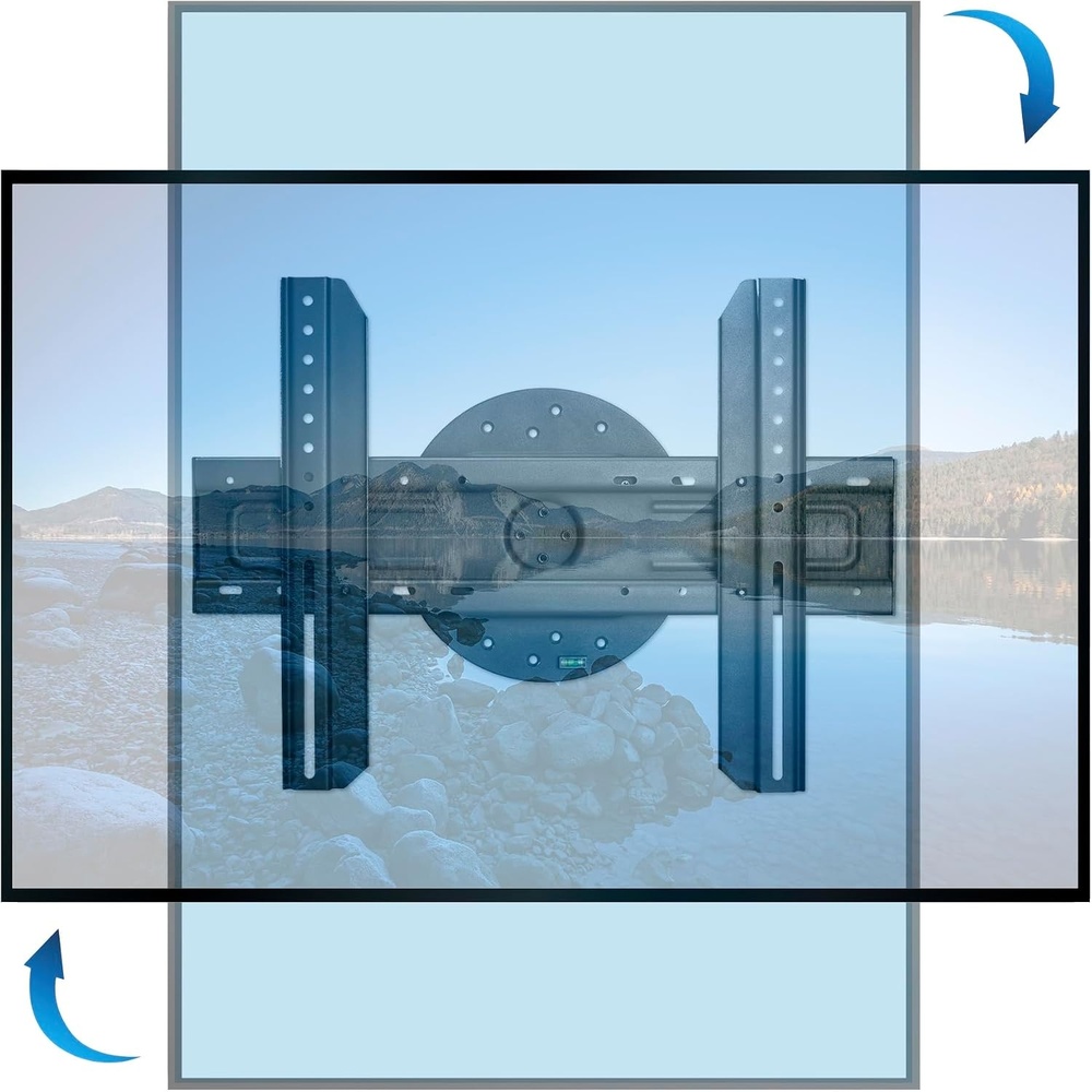 image:imageMountIt TV Wall Mount Landscape to Portrait Rotation Fixed Mounting Bracket LowProfile for Samsung Sony Toshiba Sharp LG Element Westinghouse TCL 32 to 60 Inch Some 70 TVs 110 lbs