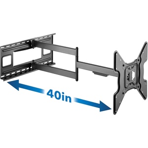 image:imageMountIt Long Arm TV Wall Mount with 40Inch Extension PreAssembled FullMotion Corner Bracket for 3270 TVs up to 110 lbs DualStud Wide Wall Plate 90 Swivel amp Tilt VESA 400x400