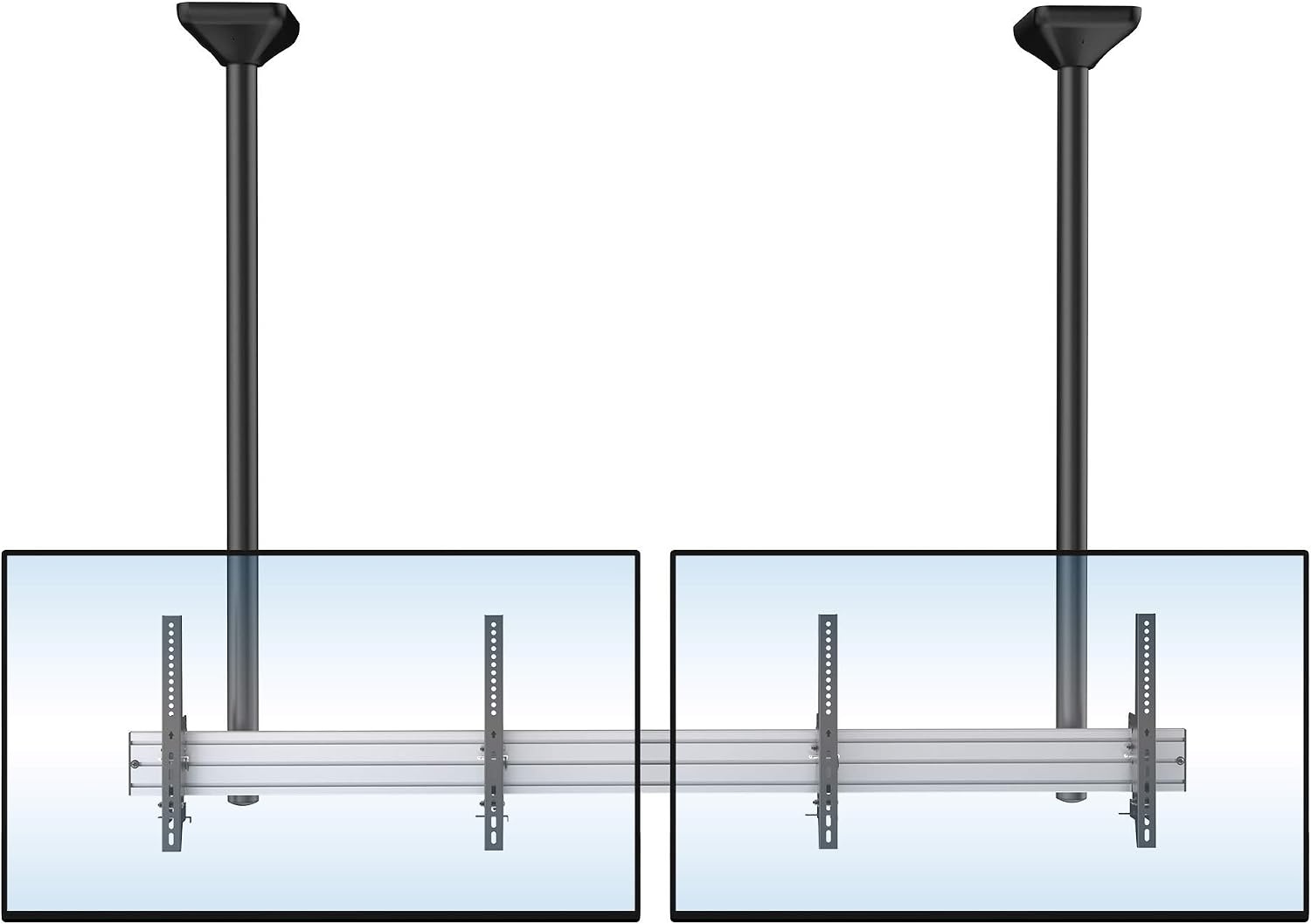 image:imageMOUNTIT Digital Signage Dual Screen Ceiling Mount Fits 45 55 Display Screen with Cable Management and AntiTheft Locking Hole Suitable for Commercial Application 622 Height622 Height