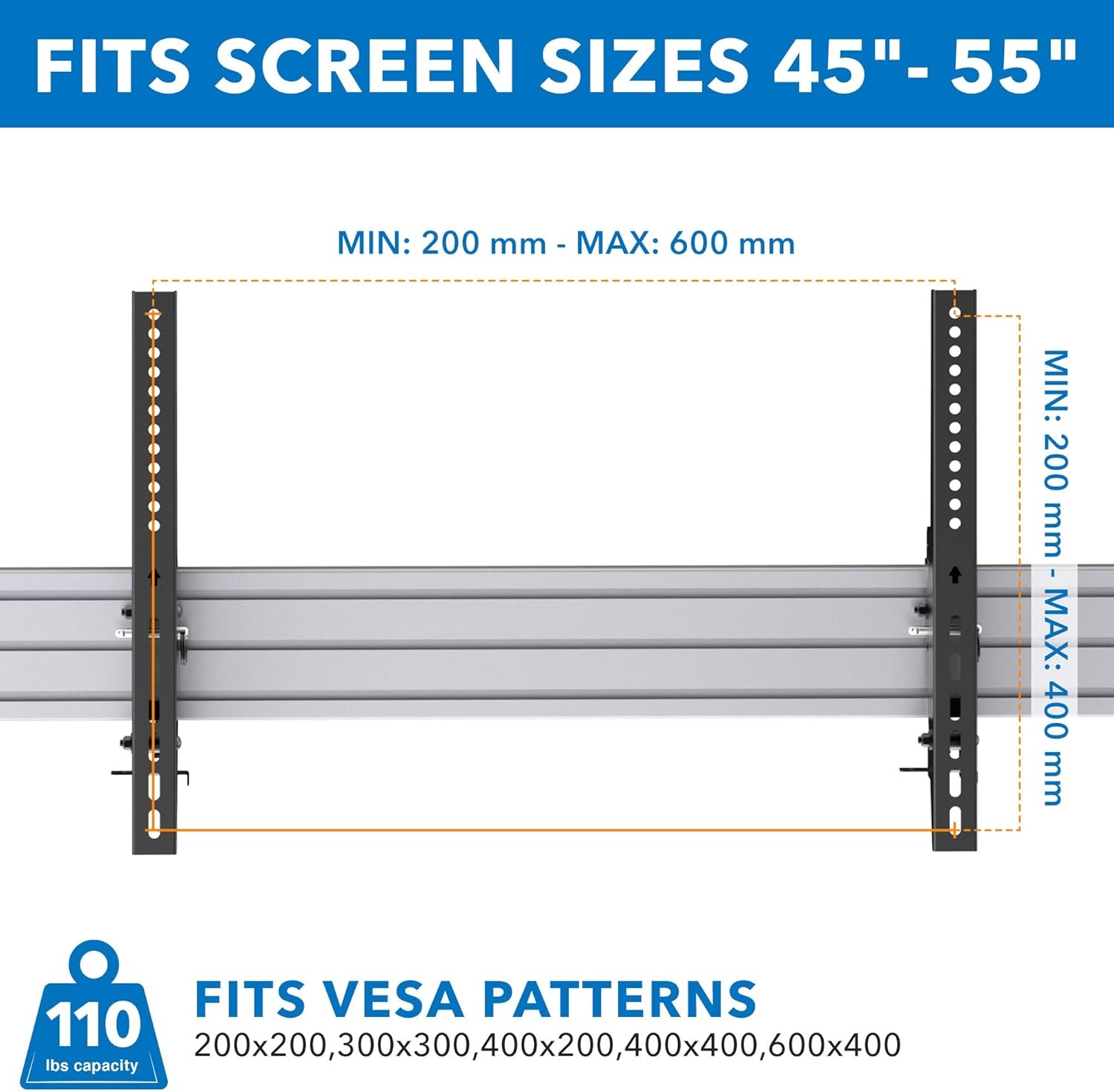 image:imageMOUNTIT Digital Signage Dual Screen Ceiling Mount Fits 45 55 Display Screen with Cable Management and AntiTheft Locking Hole Suitable for Commercial Application 622 Height425 Height