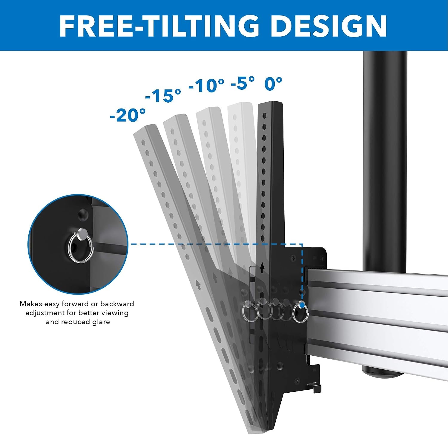 image:imageMOUNTIT Digital Signage Dual Screen Ceiling Mount Fits 45 55 Display Screen with Cable Management and AntiTheft Locking Hole Suitable for Commercial Application 622 Height425 Height