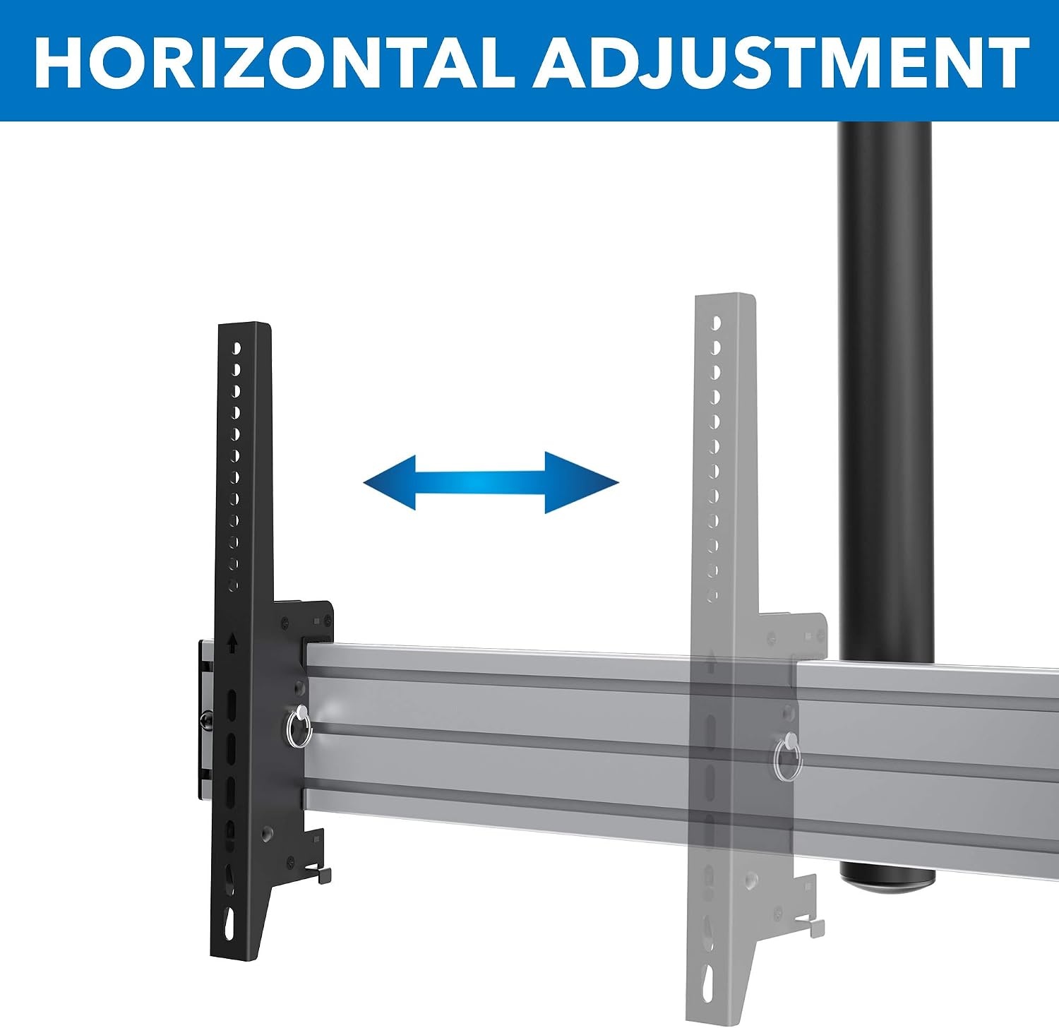 image:imageMOUNTIT Digital Signage Dual Screen Ceiling Mount Fits 45 55 Display Screen with Cable Management and AntiTheft Locking Hole Suitable for Commercial Application 622 Height425 Height