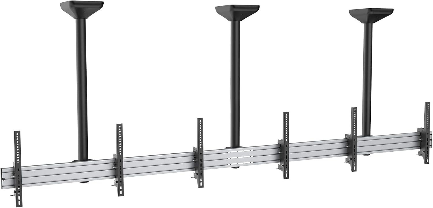 image:imageMOUNTIT Digital Signage Dual Screen Ceiling Mount Fits 45 55 Display Screen with Cable Management and AntiTheft Locking Hole Suitable for Commercial Application 622 Height425 Height