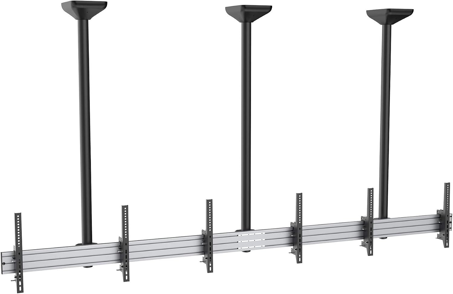 image:imageMOUNTIT Digital Signage Dual Screen Ceiling Mount Fits 45 55 Display Screen with Cable Management and AntiTheft Locking Hole Suitable for Commercial Application 622 Height622 Height