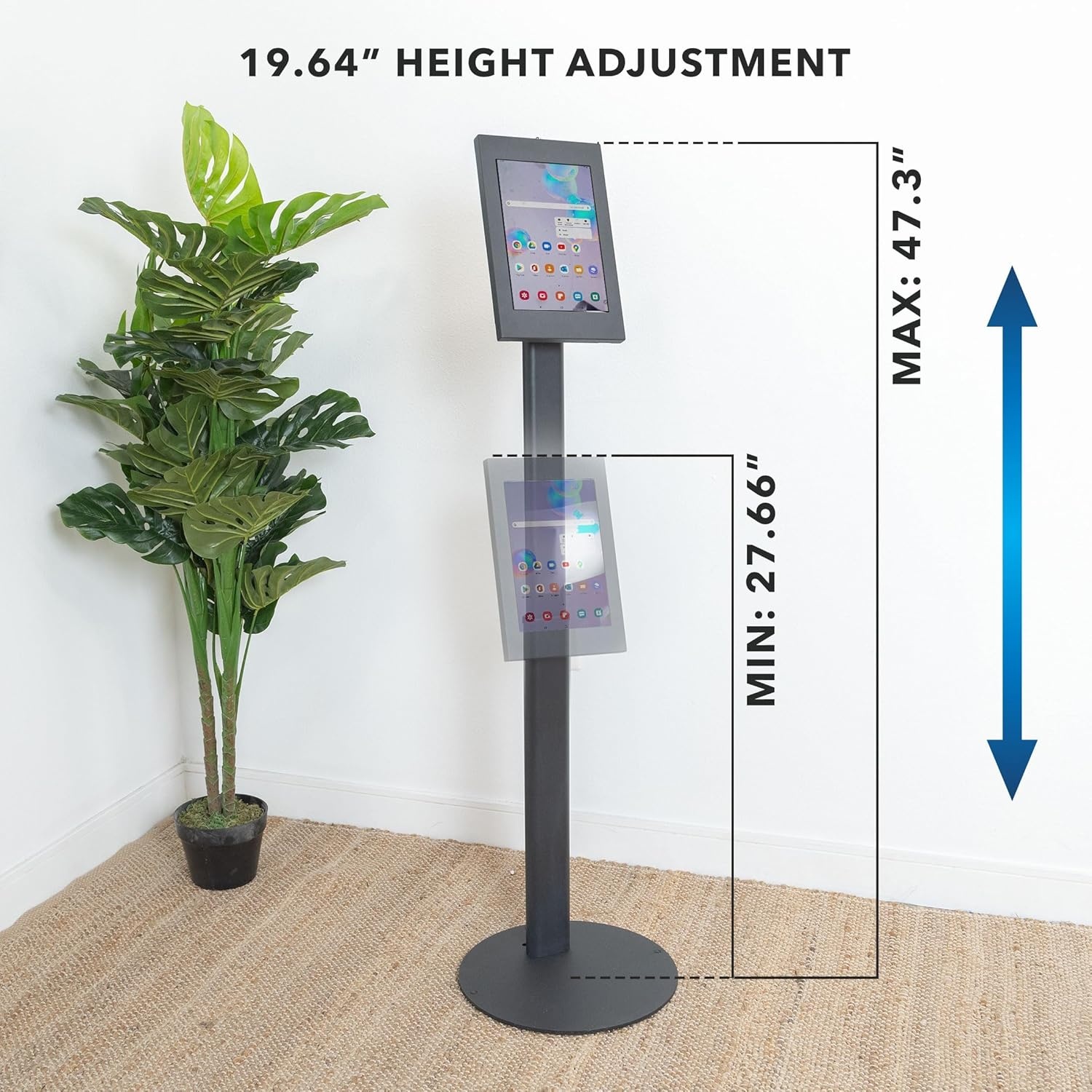 image:imageMountIt AntiTheft Tablet Floor Stand Kiosk for Samsung Galaxy Tab A amp S Series Lockable Enclosure Height Adjustable 2766473 Commercial Kiosk Stand Black