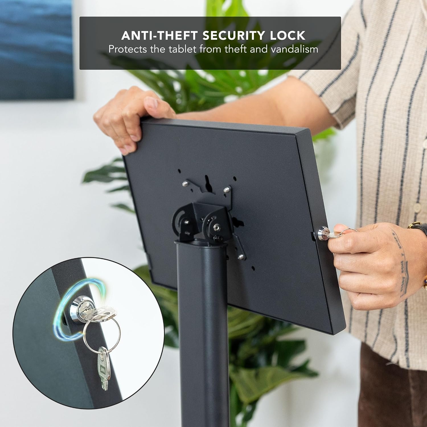 image:imageMountIt AntiTheft Tablet Floor Stand Kiosk for Samsung Galaxy Tab A amp S Series Lockable Enclosure Height Adjustable 2766473 Commercial Kiosk Stand Black