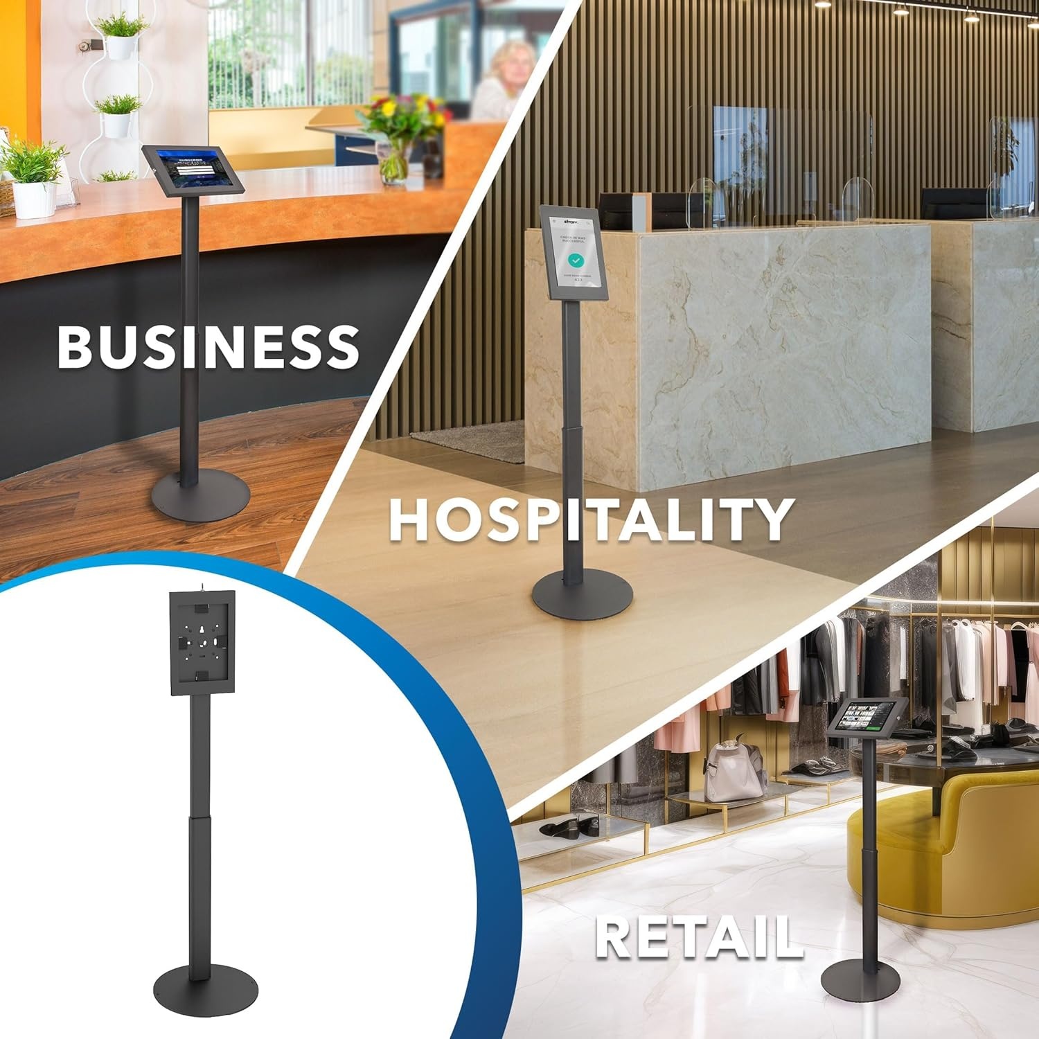 image:imageMountIt AntiTheft Tablet Floor Stand Kiosk for Samsung Galaxy Tab A amp S Series Lockable Enclosure Height Adjustable 2766473 Commercial Kiosk Stand Black