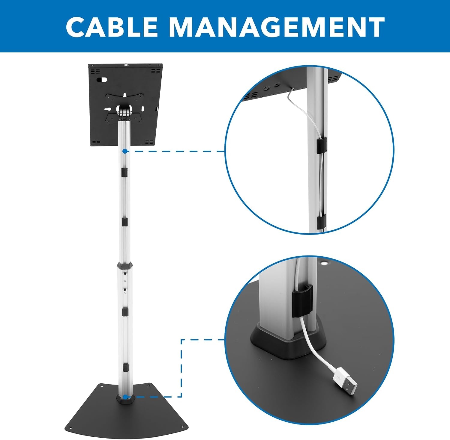 image:imageMountIt AntiTheft iPad Floor Stand Kiosk Height Adjustable 25425 Locking Enclosure with 90 Tilt 75x75 VESA Freestanding or BoltDown Steel Stand for Retail amp BusinessIpad Gen 11