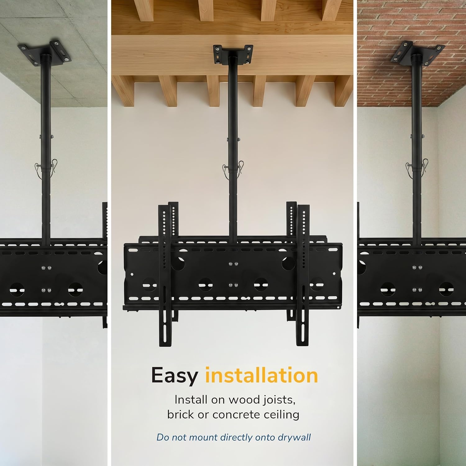 image:imageMountIt Ceiling TV Mount for 4290 Inch TVs Full Motion Swivel Tilt amp Height Adjustable TV Bracket 220 lb Capacity VESA 800x400 Sloped Ceilings Corners Home amp Commercial UseDual