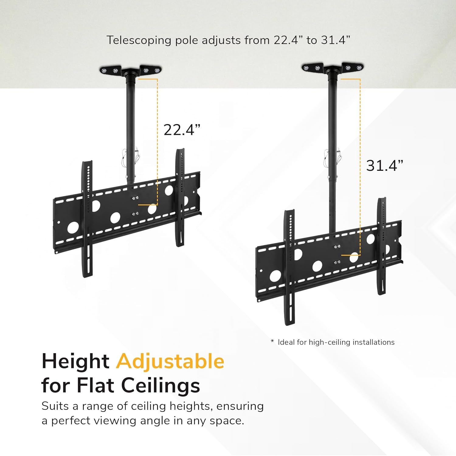 image:imageMountIt Ceiling TV Mount for 4290 Inch TVs Full Motion Swivel Tilt amp Height Adjustable TV Bracket 220 lb Capacity VESA 800x400 Sloped Ceilings Corners Home amp Commercial UseMedium