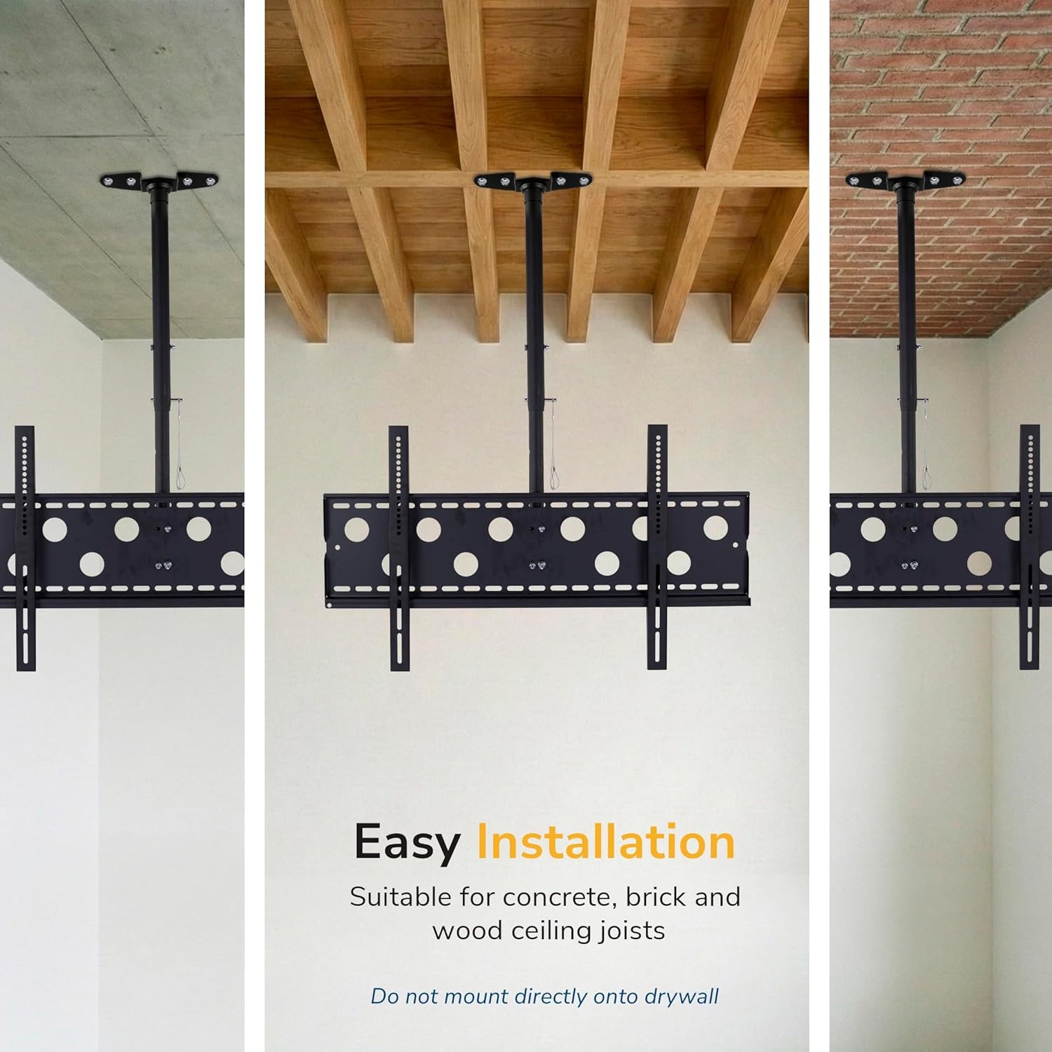 image:imageMountIt Ceiling TV Mount for 4290 Inch TVs Full Motion Swivel Tilt amp Height Adjustable TV Bracket 220 lb Capacity VESA 800x400 Sloped Ceilings Corners Home amp Commercial UseLarge