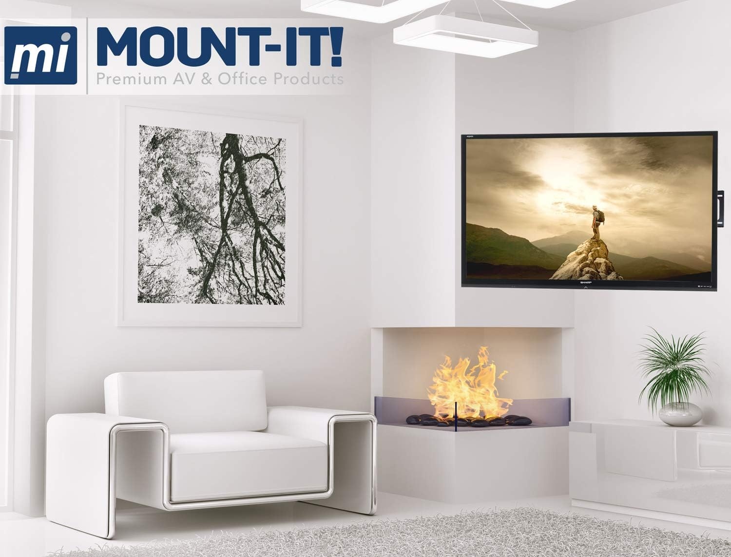 image:imageMountIt Corner TV Mount Premium Swivel Full Motion Caddy Corner Wall Bracket for 3763 inch Flat Panel Screens VESA up to 800x400 132 lb Capacity Black