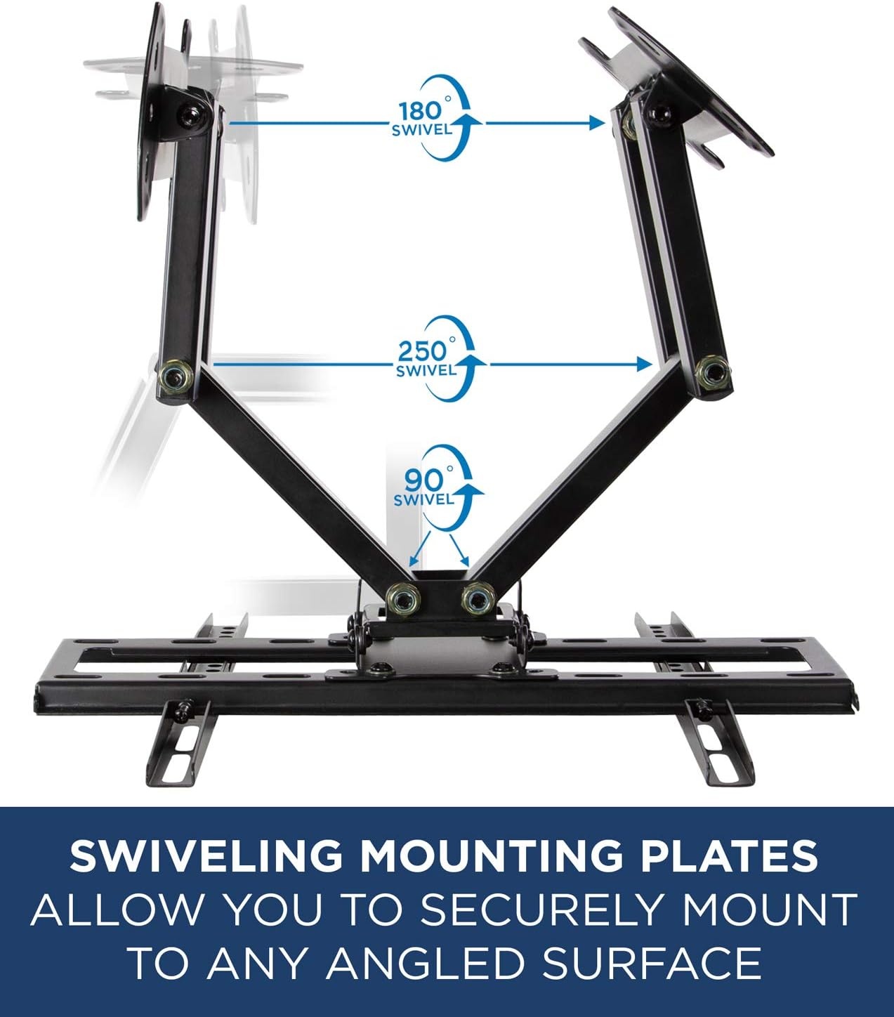 image:imageMountIt Corner TV Wall Mount Full Motion Swivel Wall Mount Bracket Designed for Corner Installations VESA 400x400 Pattern Fits 32 37 40 42 48 Inch Televisions 66 Lbs Capacity