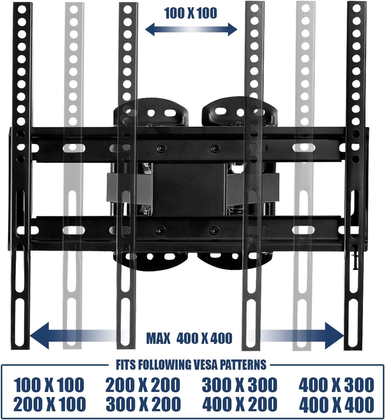 image:imageMountIt Corner TV Wall Mount Full Motion Swivel Wall Mount Bracket Designed for Corner Installations VESA 400x400 Pattern Fits 32 37 40 42 48 Inch Televisions 66 Lbs Capacity