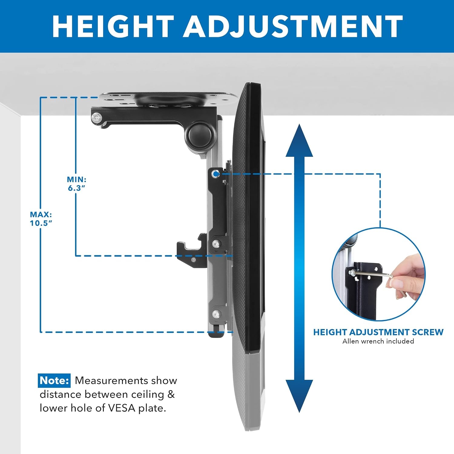 image:imageMountIt Flip Down Ceiling TV Mount for 1327 Inch Screens Under Cabinet TV Bracket for Kitchen amp RV HeavyDuty Steel Tilt Swivel amp Height Adjustable VESA 75x75 100x100 Holds up to 44 Lbs