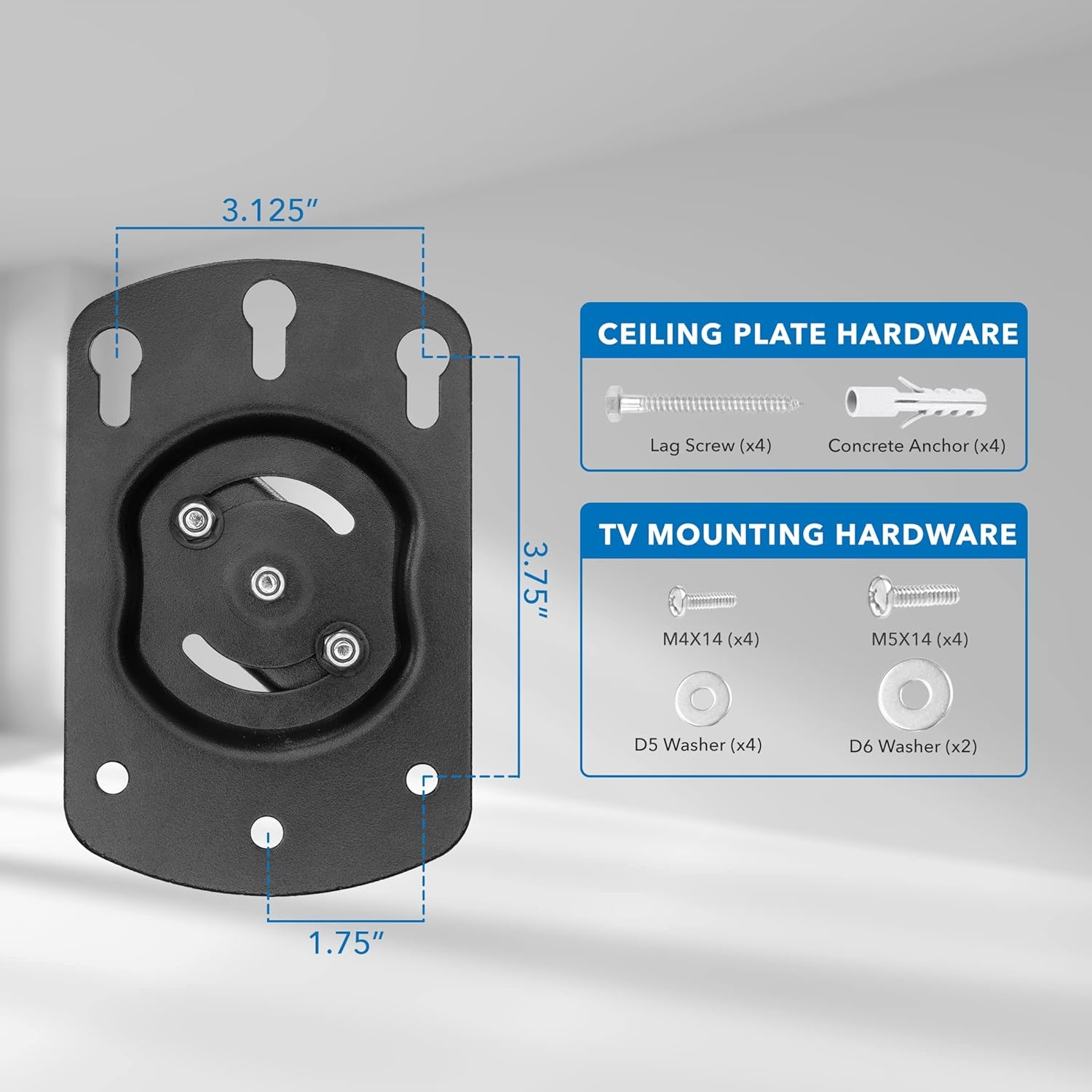 image:imageMountIt Flip Down Ceiling TV Mount for 1327 Inch Screens Under Cabinet TV Bracket for Kitchen amp RV HeavyDuty Steel Tilt Swivel amp Height Adjustable VESA 75x75 100x100 Holds up to 44 Lbs