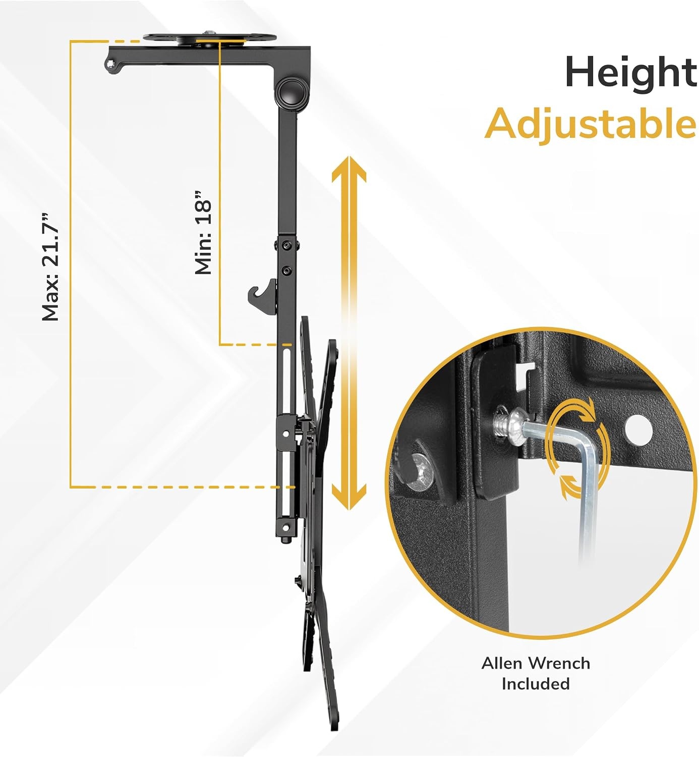 image:imageMountIt FoldUp Ceiling TV Mount for 2355 Inch TVs with Longer Arm SpaceSaving Flip Down Bracket for Flat amp Slanted Ceilings Retractable Tilt amp Swivel Mount VESA up to 400x400 44 lbs Capacity
